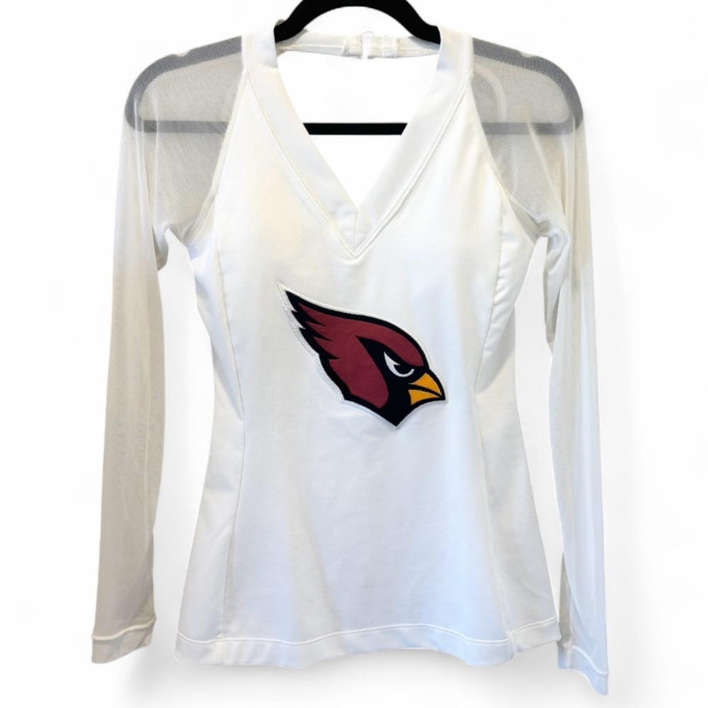 NFL Team Apparel Women's White Long Sleeve Jersey with Arizona Cardinals Emblem